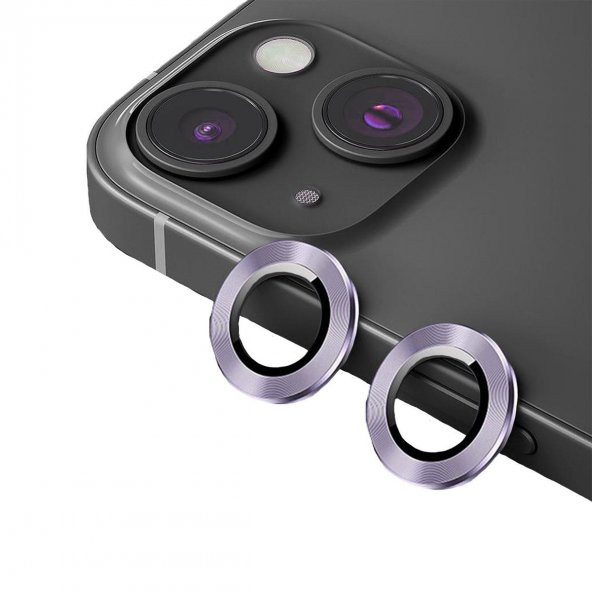 BİNANO METAL RİNG IPHONE 14/14 PLUS MOR KAMERA KOR ürün görseli 1