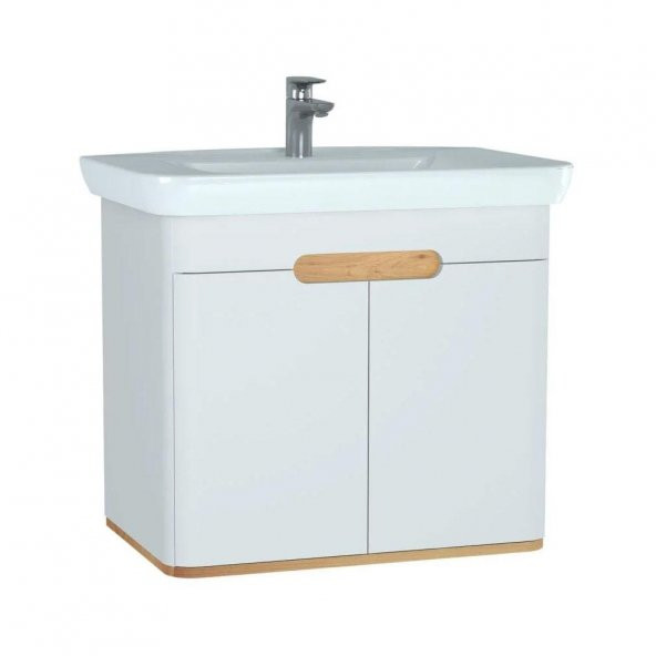 Vitra Sento 80 cm Mat Beyaz Kapaklı Banyo Dolabı Alt Modül Lavabo 60785 ürün görseli 1