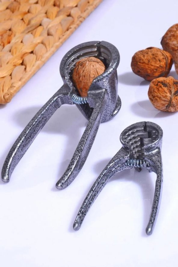 Döküm 2li Ceviz & Fındık Kıracağı Seti Gri ürün görseli 1