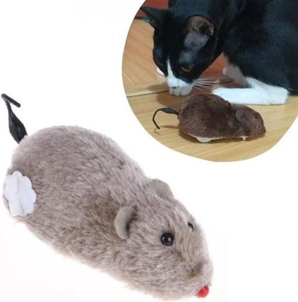 Kurmalı Kedi Eğitim Oyuncağı Tüylü Peluş Fare Yakalama Interaktif Sevimli Eğlenceli Oyuncak ürün görseli 1