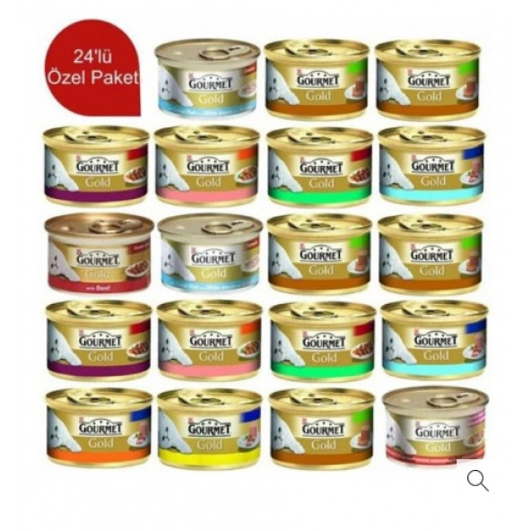 Gourmet Gold Karışık 85 gr 24'lü Yetişkin Konserve Kedi Maması ürün görseli 1