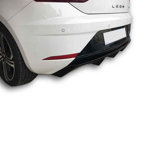 Seat Leon (2017 - 2019)  Çift Çıkış Arka Tampon Eki - Difüzör (Plastik) ürün görseli 1
