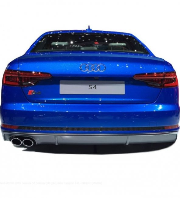 Audi A4 B9 2016 Sonrası S4 Soldan Çift Çıkış Arka Tampon Eki - Difüzör (Plastik) ürün görseli 1