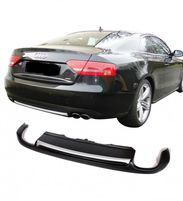 Audi A5 8P3 Coupe 2008 - 2011 Arka Tampon Eki - Difüzör (Plastik) ürün görseli 1