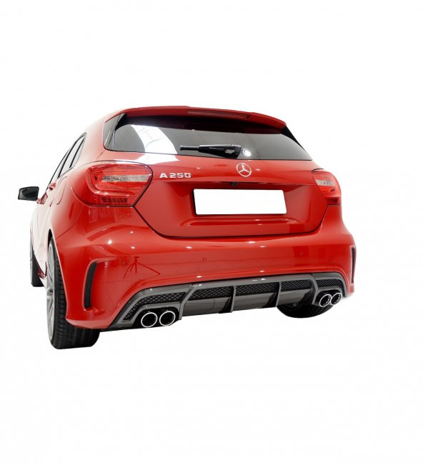 Mercedes A Serisi W176 (2012-2015) AMG A180 A200 A250 Arka Tampon Eki - Difüzör (Plastik) ürün görseli 1