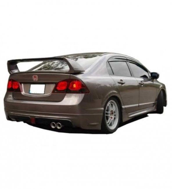 Honda Civic FD6 (2006 - 2012) Arası Mugen RR Sağdan Çift Çıkış Arka Tampon Eki (Plastik) ürün görseli 1