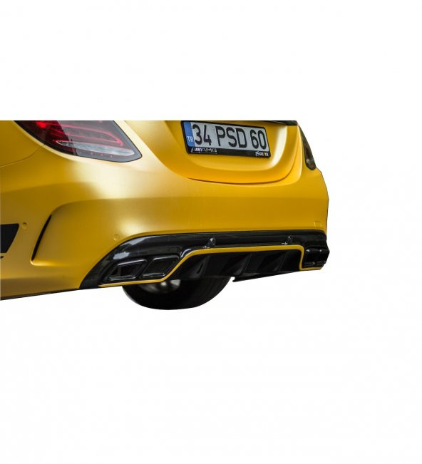 Mercedes C Serisi W205 (2015-2018) Arka Tampon Eki - Difüzör (Plastik) ürün görseli 1