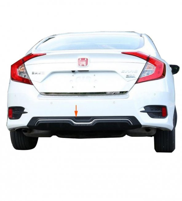 Honda Civic FC5 Sedan (2015-2018) Modulo Arka Tampon Eki - Difüzör (Plastik) ürün görseli 1