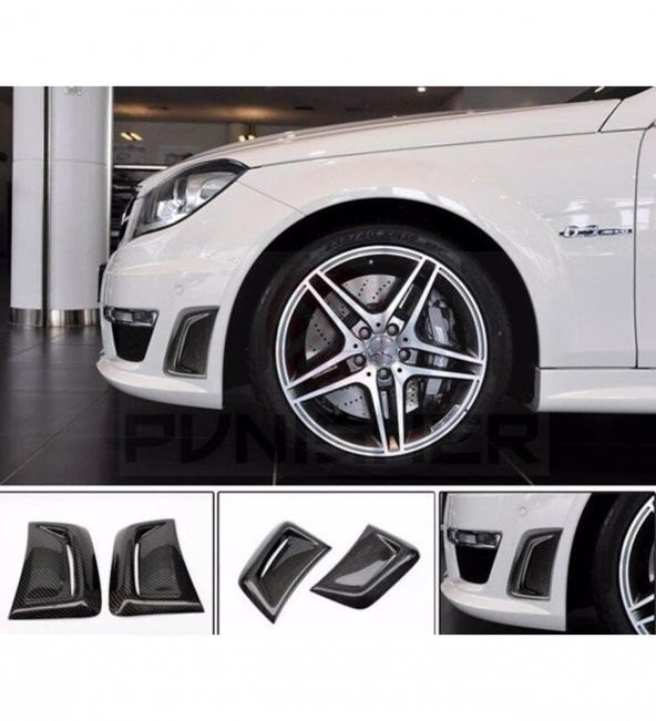 Mercedes W204 C63 (2011-2013) Ön Tampon Yan Hava Kapakları (Plastik) ürün görseli 1