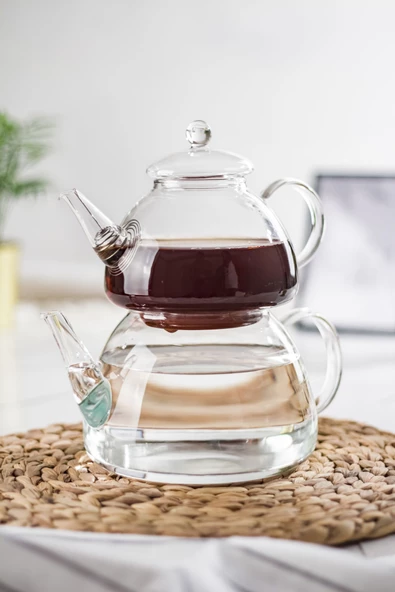 Dore Isaya Dayanıklı Borosilikat Cam Çaydanlık 750 / 1300 ML ürün görseli 1