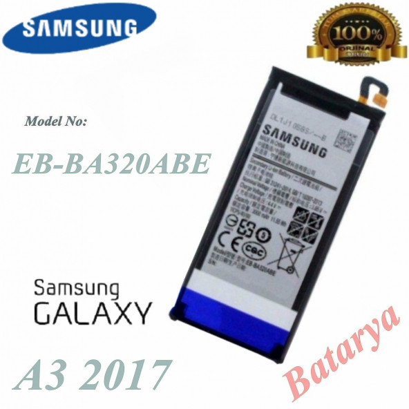 Samsung Galaxy A3 2017 Batarya Eb-Ba320Abe Batarya 2350Mah Servis ürün görseli 1