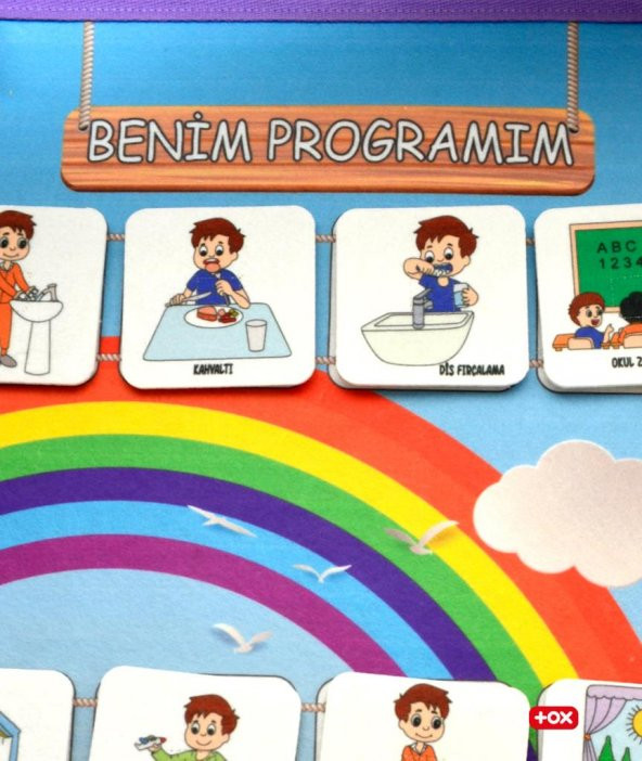 Benim Programım Keçe Cırtlı Duvar Panosu , Eğitici Oyuncak - Resim 10