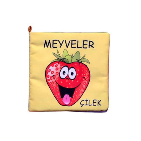 Tox Meyveler Kumaş Sessiz Kitap T049 - Bez Kitap , Eğitici Oyuncak , Yumuşak ve Hışırtılı ürün görseli 1
