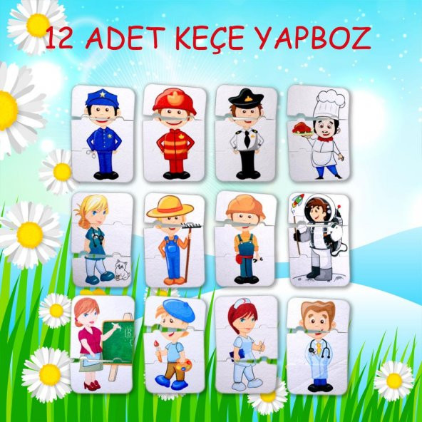 Tox Meslekler 3+ Keçe Yapboz - 3 Yaş Puzzle T006 ürün görseli 1