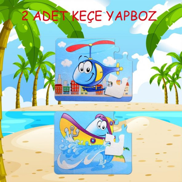 Tox Tekne Helikopter 3+ Keçe Yapboz - 3 Yaş Puzzle T005 ürün görseli 1