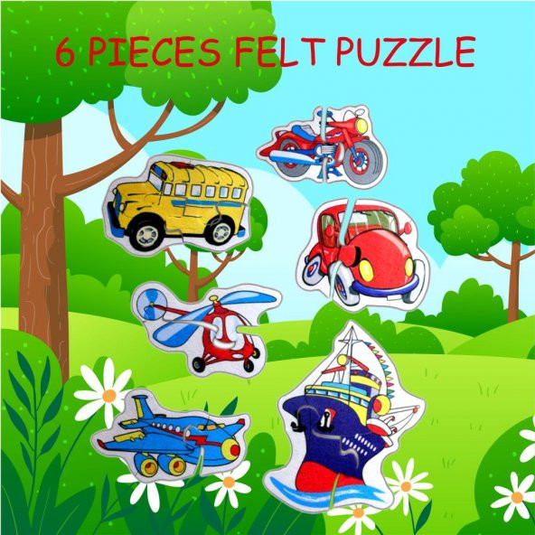 Tox Ulaşım Araçları 2+ Keçe Yapboz - Puzzle T002 - Resim 6