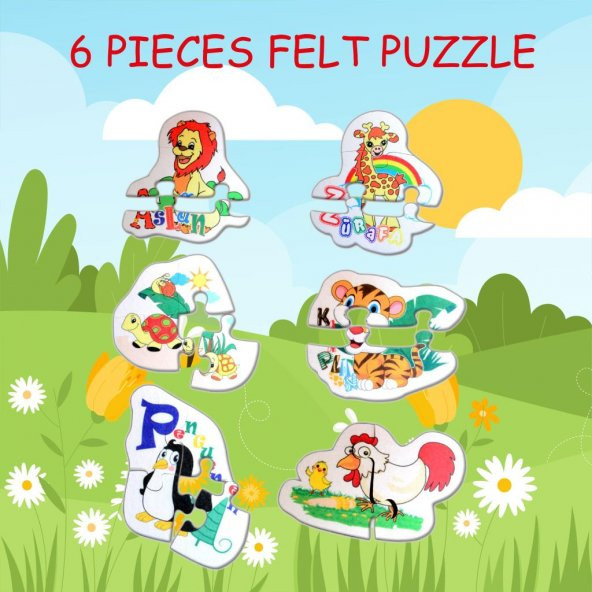 Tox Hayvanlar 2+ Keçe Yapboz - Puzzle T003 - Resim 7