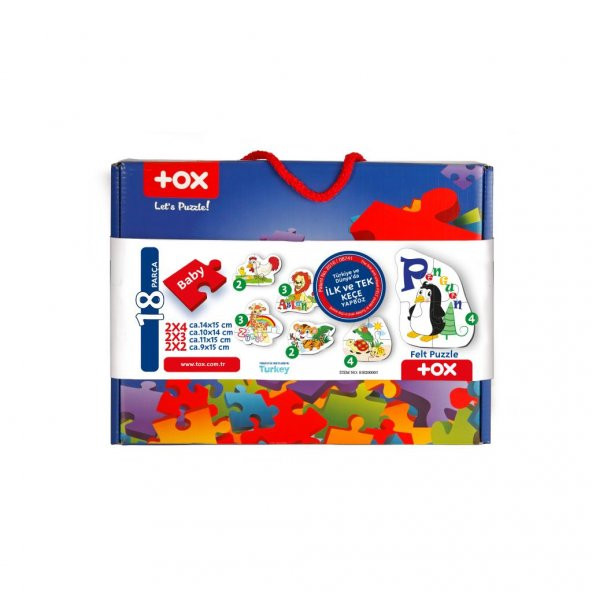 Tox Hayvanlar 2+ Keçe Yapboz - Puzzle T003 - Resim 8