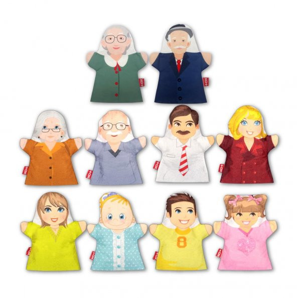 10 Parça Tox Aile Bireyleri El Kukla Set , Eğitici Oyuncak ürün görseli 1