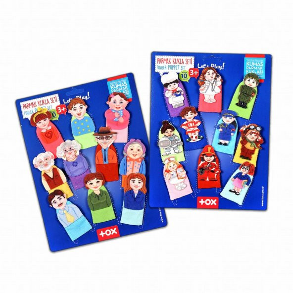 2 Set - 20 Parça Tox Meslekler ve Aile Üyeleri 20 Parça Parmak Kukla T752 T762 ürün görseli 1