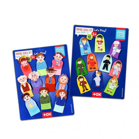 2 Set - 20 Parça Tox Aile Üyeleri ve Meslekler 20 Parça Parmak Kukla T752 T761 ürün görseli 1