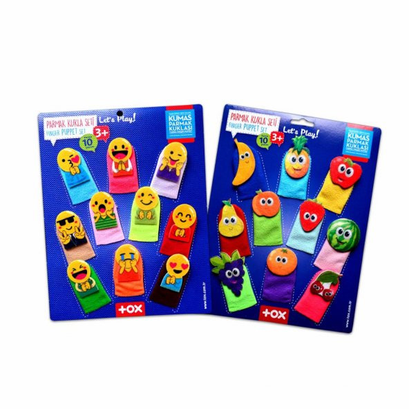 2 Set - 20 Parça Tox Emojiler ve Meyveler Parmak Kukla T106 T105 ürün görseli 1