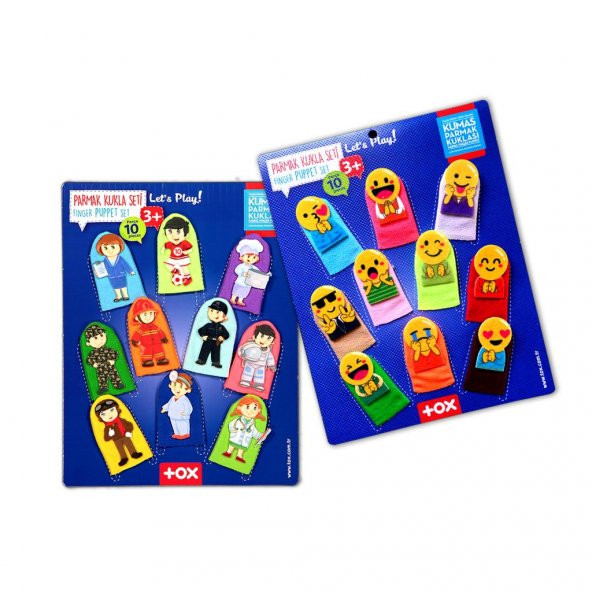 2 Set - 20 Parça Tox Emojiler ve Meslekler Parmak Kukla T106 T761 ürün görseli 1