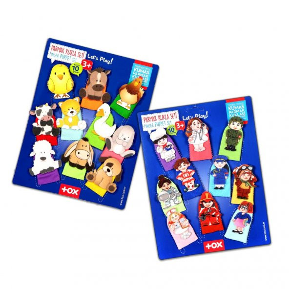 2 Set - 20 Parça Tox Evcil Hayvanlar ve Meslekler Parmak Kukla T771 T762 ürün görseli 1