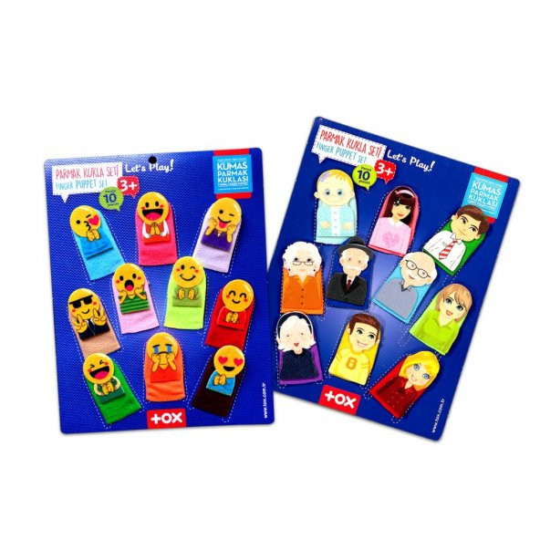2 Set - 20 Parça Tox Emojiler ve Aile Bireyleri Parmak Kukla T106 T751 ürün görseli 1