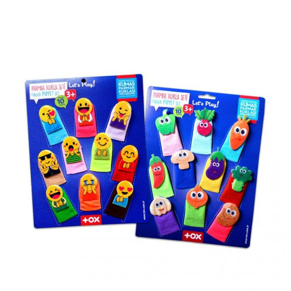 2 Set - 20 Parça Tox Emojiler ve Sebzeler Parmak Kukla T106 T104 ürün görseli 1