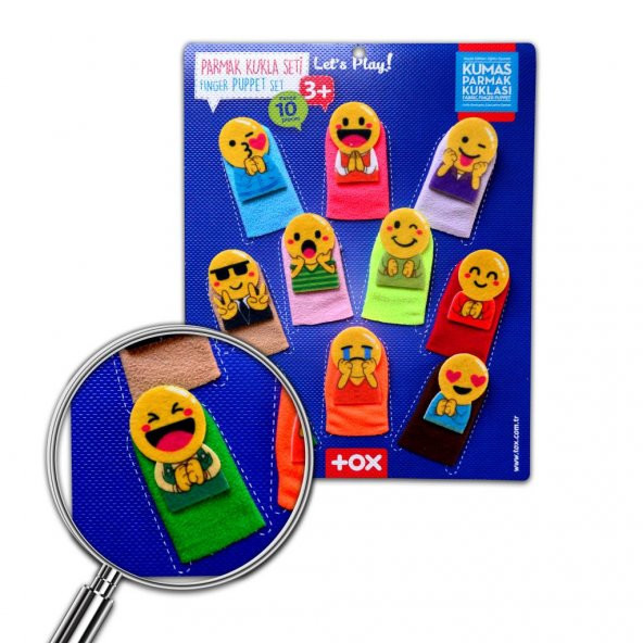 Tox Emojiler 10 Parça Parmak Kukla , Eğitici Oyuncak T106 ürün görseli 1
