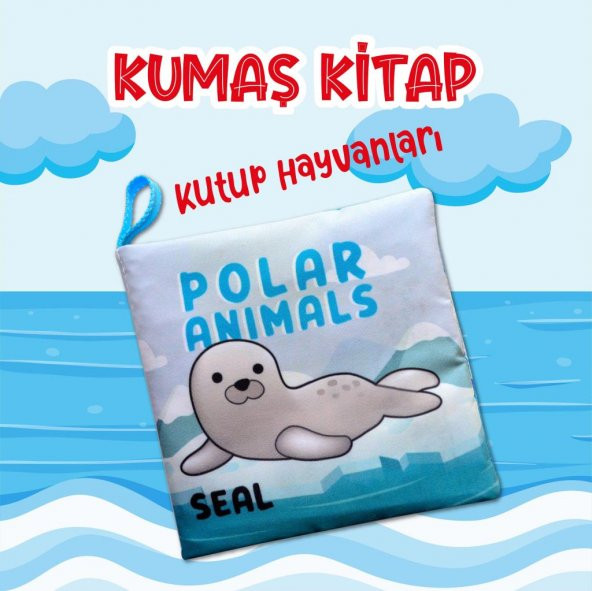 Tox İngilizce Kutup Hayvanları Kumaş Sessiz Kitap E125 - Bez Kitap , Eğitici Oyuncak , Yumuşak ve Hışırtılı ürün görseli 1