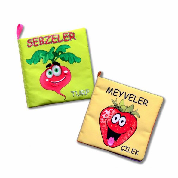 2 Kitap Tox Meyveler ve Sebzeler Kumaş Sessiz Kitap T113 T049 - Bez Kitap , Eğitici Oyuncak , Yumuşak ve Hışırtılı ürün görseli 1