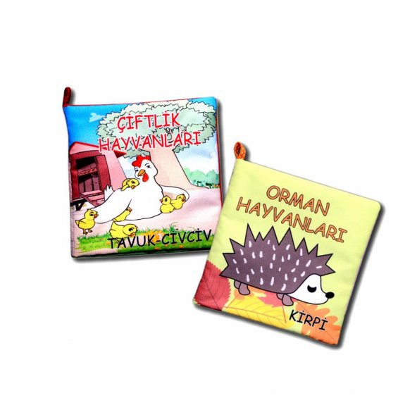 2 Kitap Tox Çiftlik Hayvanlar ve Orman Hayvanları Kumaş Sessiz Kitap T058 T055 - Bez Kitap , Eğitici Oyuncak , Yumuşak ve Hışırtılı ürün görseli 1