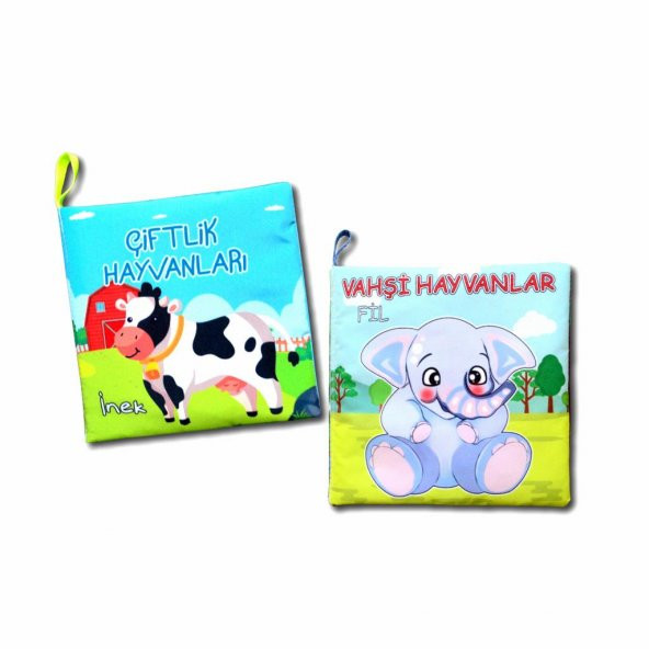 2 Kitap Tox Çiftlik Hayvanlar ve Vahşi Hayvanlar Kumaş Sessiz Kitap T134 T111 - Bez Kitap , Eğitici Oyuncak , Yumuşak ve Hışırtılı ürün görseli 1
