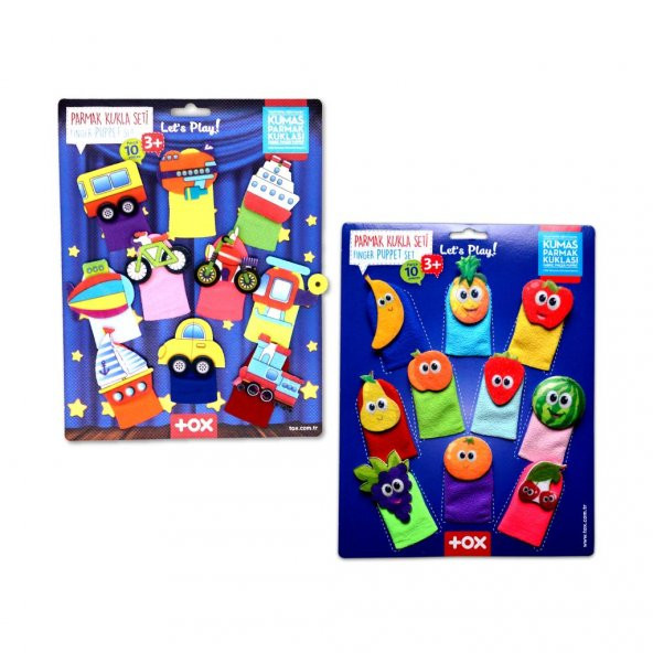 2 Set - 20 Parça Tox Taşıtlar ve Meyveler Parmak Kukla T105 T181 ürün görseli 1