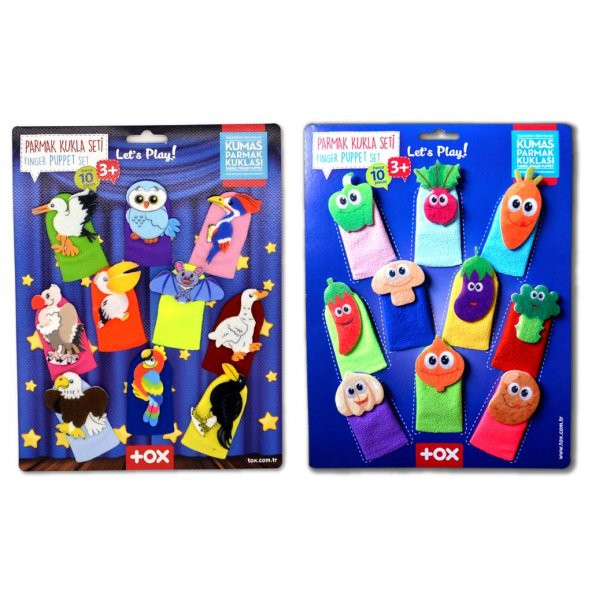 2 Set - 20 Parça Tox Uçan Hayvanlar ve Sebzeler Parmak Kukla T104 T222 ürün görseli 1