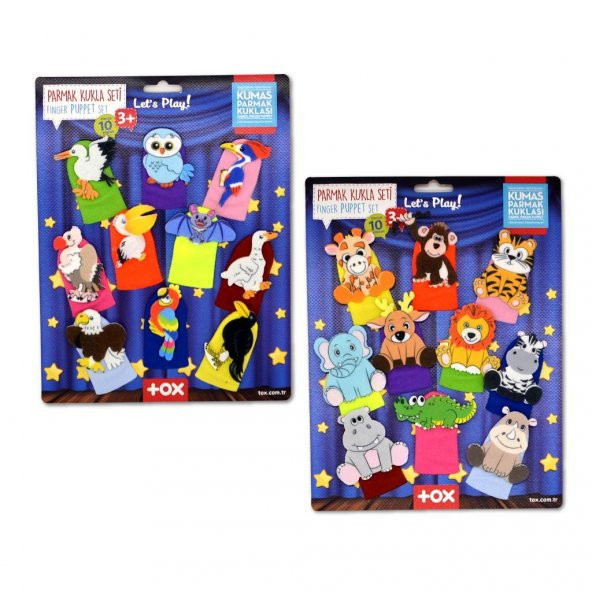 2 Set - 20 Parça Tox Safari ve Uçan Hayvanlar Parmak Kukla T223 T222 ürün görseli 1