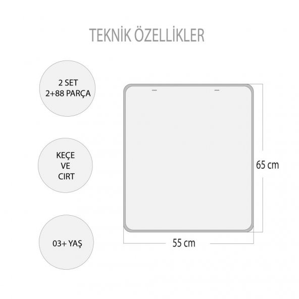 2 Set - 88 Parça  Rakamları Öğreniyorum Keçe Duvar Panoları , Eğitici Oyuncak ürün görseli 1