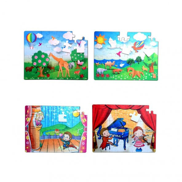 4 Set - 96 Parça Tox Origami ve Sahne 5+ Keçe Yapboz - 5 Yaş Puzzle T019 T018 ürün görseli 1