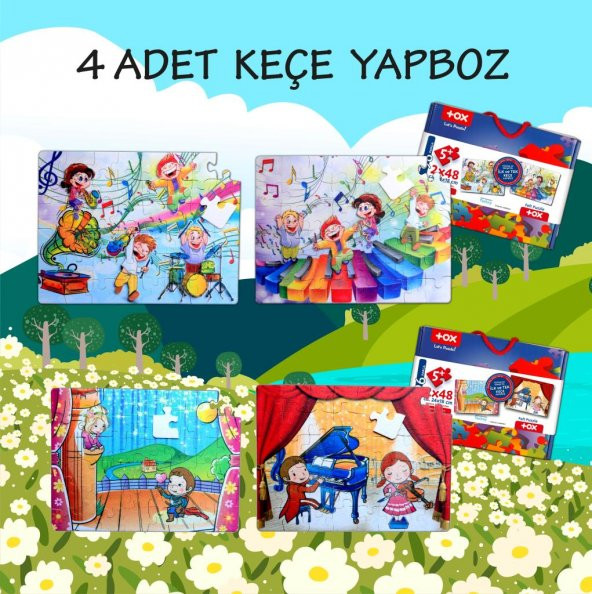 4 Set - 96 Parça Tox Müzik ve Sahne 5+ Keçe Yapboz - 5 Yaş Puzzle T018 T019 ürün görseli 1