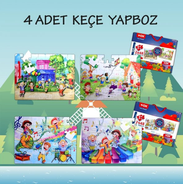 4 Set - 96 Parça Tox Oyun Parkı ve Müzik 5+ Keçe Yapboz - 5 Yaş Puzzle T016 T040 ürün görseli 1