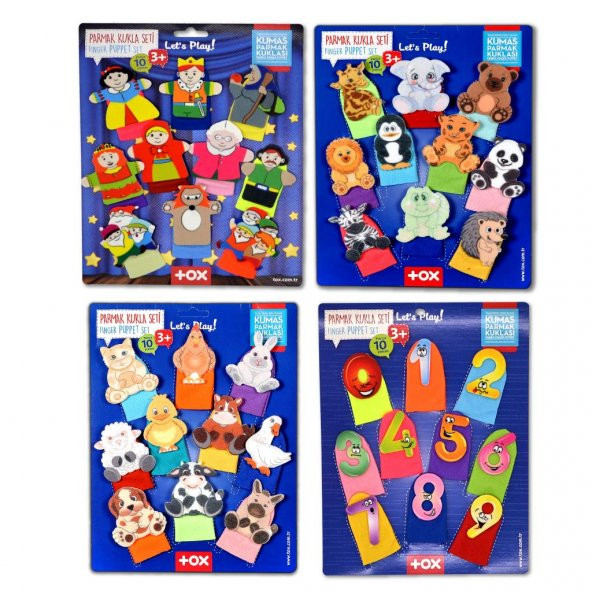 4 Set - 40 Parça Tox Masal Kahramanları, Rakamlar, Evcil ve Vahşi Hayvanlar Parmak Kukla T225 T772 T782 T64 ürün görseli 1