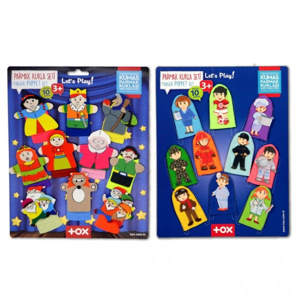 2 Set - 20 Parça Tox Masal Kahramanları ve Meslekler Parmak Kukla T761 T225 ürün görseli 1