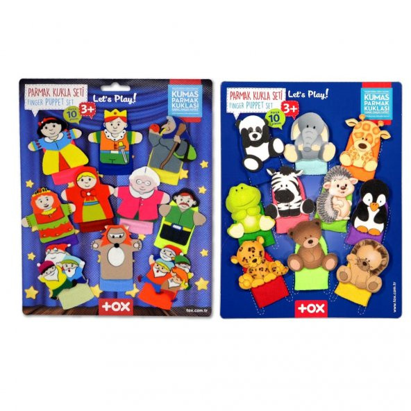2 Set - 20 Parça Tox Masal Kahramanları ve Vahşi Hayvanlar Parmak Kukla T781 T225 ürün görseli 1