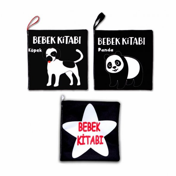3 Kitap Tox Siyah-Beyaz Evcil, Vahşi Hayvanlar ve Bebek Kumaş Sessiz Kitap T060 T137 T138 - Bez Kitap , Eğitici Oyuncak , Yumuşak ve Hışırtılı ürün görseli 1