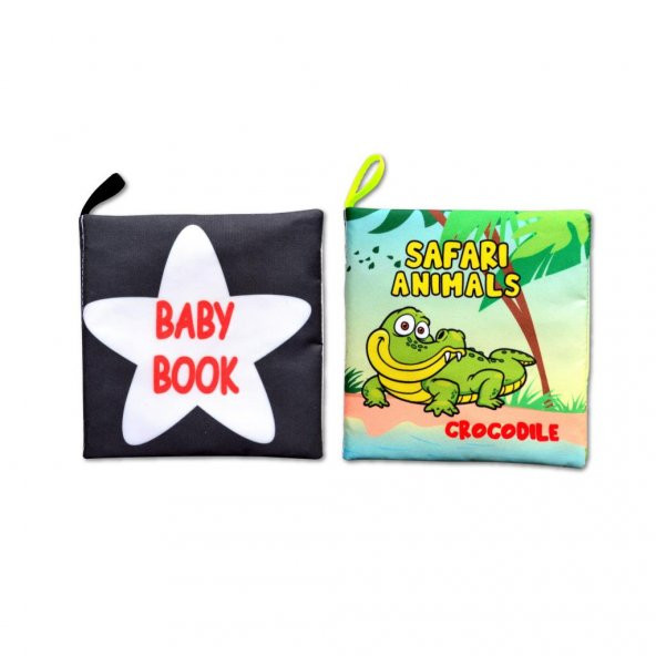 2 Kitap Tox İngilizce Siyah-Beyaz Bebek ve Safari Hayvanları Kumaş Sessiz Kitap E136 E130 - Bez Kitap , Eğitici Oyuncak , Yumuşak ve Hışırtılı ürün görseli 1