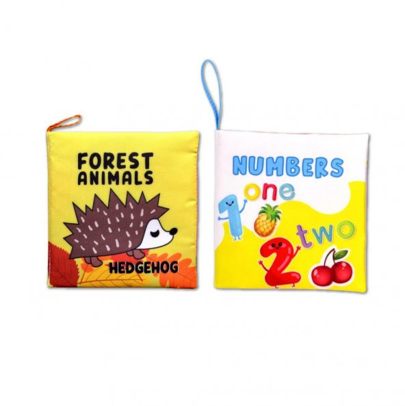 2 Kitap Tox İngilizce Orman Hayvanları ve Rakamlar Kumaş Sessiz Kitap E127 E128 - Bez Kitap , Eğitici Oyuncak , Yumuşak ve Hışırtılı ürün görseli 1