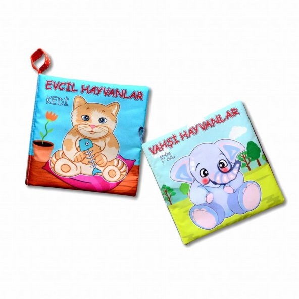 2 Kitap Tox Evcil Hayvanlar ve Vahşi Hayvanlar Kumaş Sessiz Kitap T110 T111 - Bez Kitap , Eğitici Oyuncak , Yumuşak ve Hışırtılı ürün görseli 1