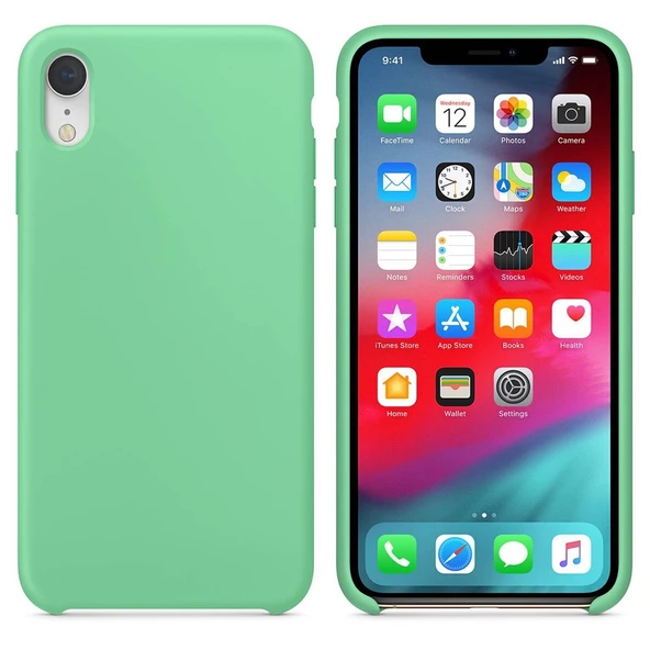 Apple iPhone XR Altı Açık Liquit Lansman Silikon Mint Yeşil ürün görseli 1